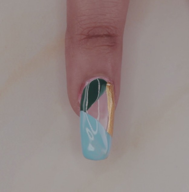 Light Blue | Must Try Elegant Geometric Pattern Nails Tutorial For Your Next Date