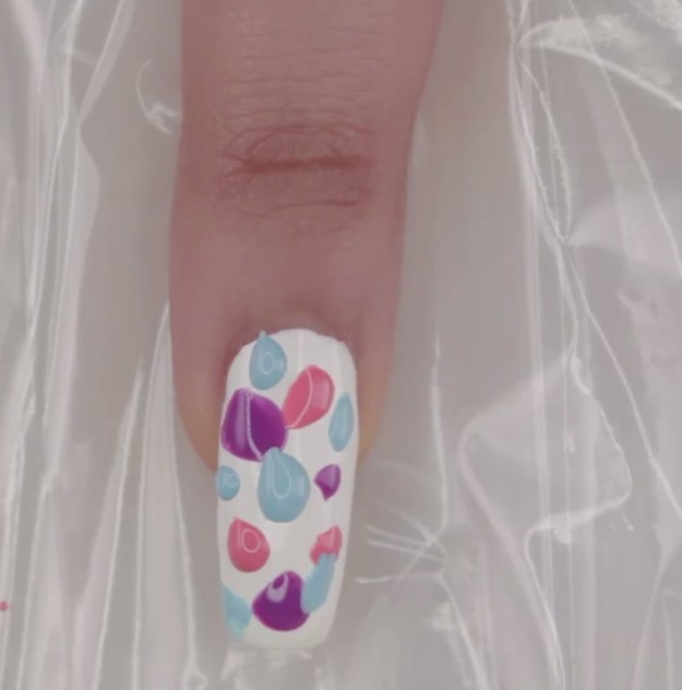 Continue With Blue Droplets | Pastel Marble Nail Art Tutorial | Super Easy Chic Design