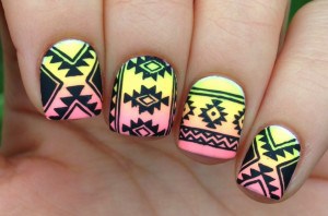 Gradient Matte Aztec Nail Design Tutorial To Spice Up Your Manicure