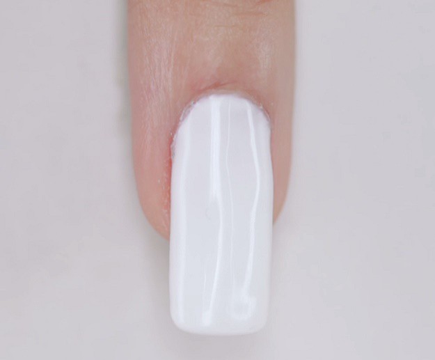 Step 1: Paint white base | Autumn Nails Tutorial | You Have To Check Out This Gorgeous Nail Design 