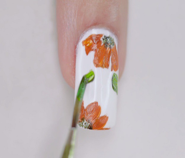 Step 4: Make Leaves | Autumn Nails Tutorial | You Have To Check Out This Gorgeous Nail Design 