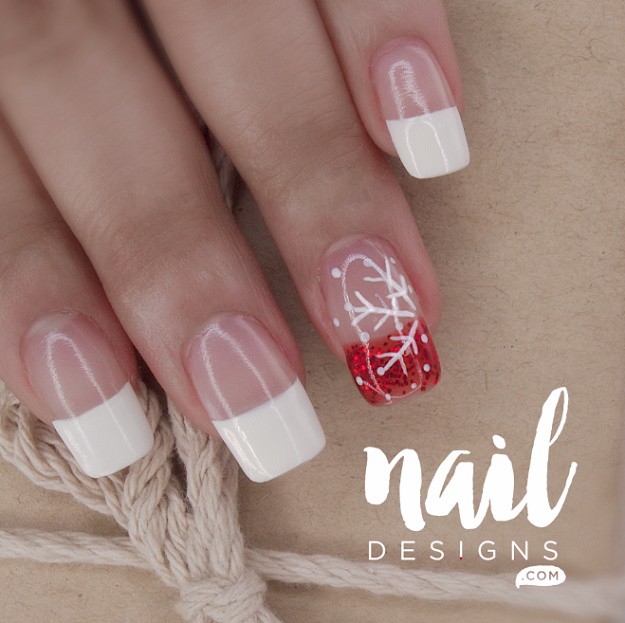French Tips And Snowflakes | Holiday Nail Art Designs Too Pretty To Pass Up