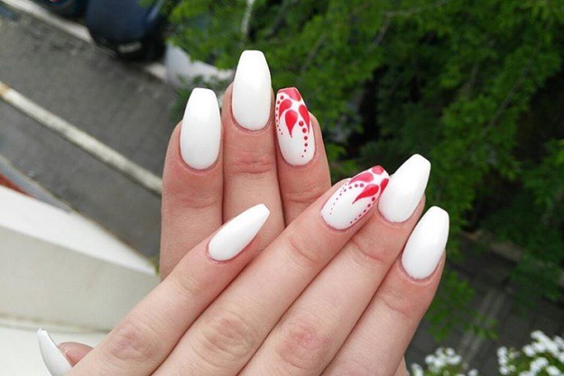Red and White Nail Art Designs for Long Nails - wide 8