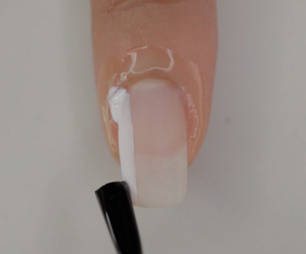 Step 3: Two black lines in | Super Easy Geometrical Negative Space Nails You Can Wear on Your Date
