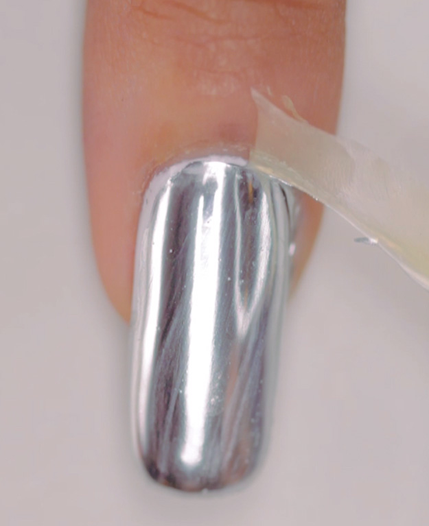 Take Out Excess Polish Party-Ready Metallic Nails For Winter Gatherings