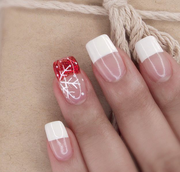 Easy and Pretty Snowflake Nail Art | 13 Snowflake Nail Art Designs For Winter | Nail Designs