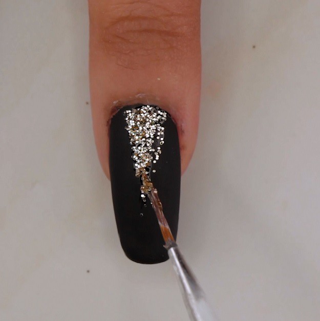 Step 4: Bring the Bling | Easy Sophisticated Black and Gold Nails Tutorial | Nail Designs