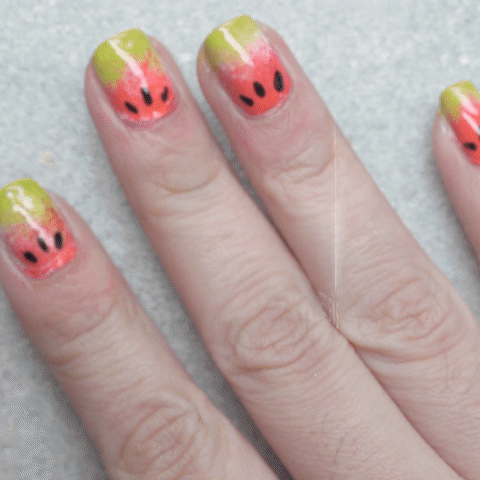 Ombre Watermelon | Amazing Fruit Nail Art Tutorials You Can DIY