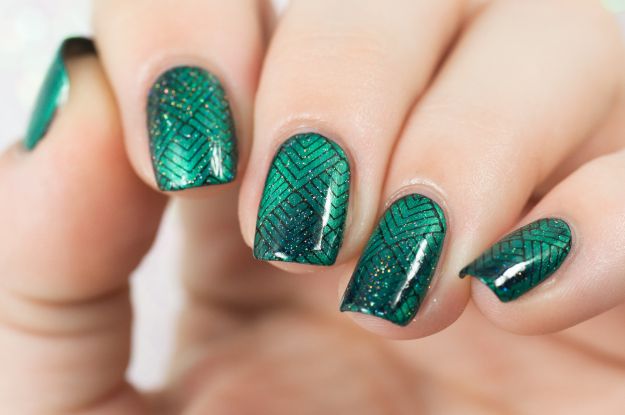 Check out Holographic Shattered Glass Nail Art Spot-On For New Year’s Eve | Tutorial at https://naildesigns.com/shattered-glass-nail-art-tutorial/