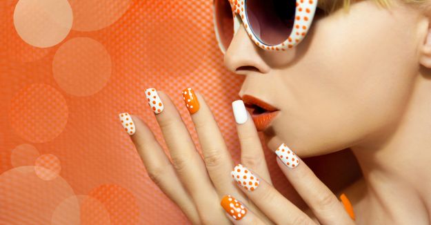 Check out Beautiful Floral Polka Dots Nails-Tutorial at https://naildesigns.com/polka-dots-acrylic-nails-design/