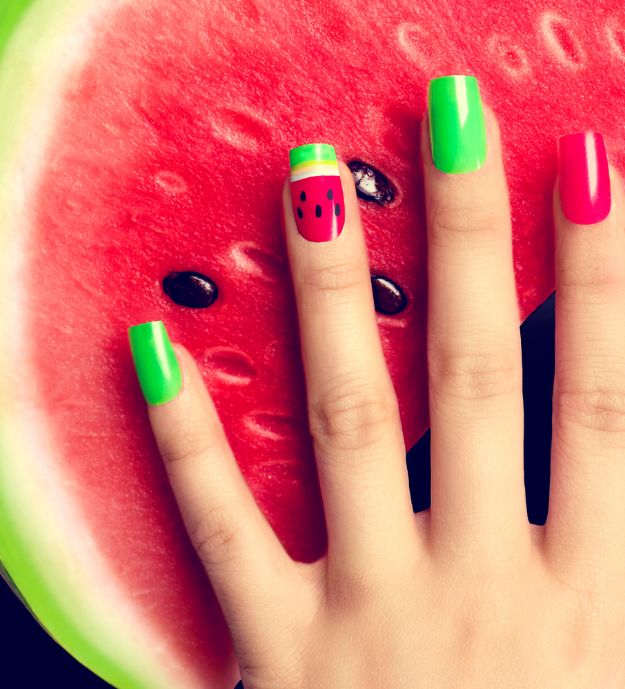 Make An Easy & Fun Crystal Watermelon Nails Perfect for Summer