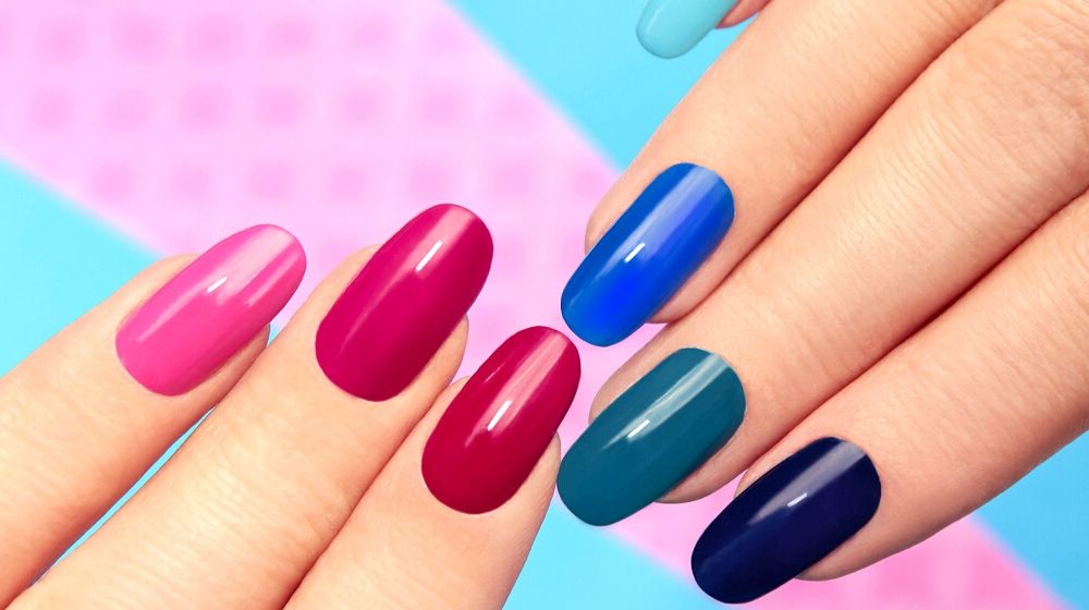 blue pink nail polish | Round Nails Tutorial | 3 Easy Steps To Get This Classic Nail Shape