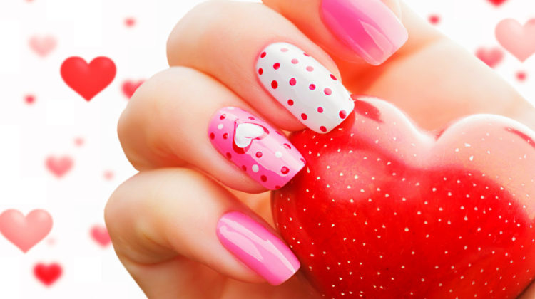 Valentine Nail art manicure | Pink Heart Nail Art | DIY Nail Designs For Valentine's Day | easy nail art | Featured