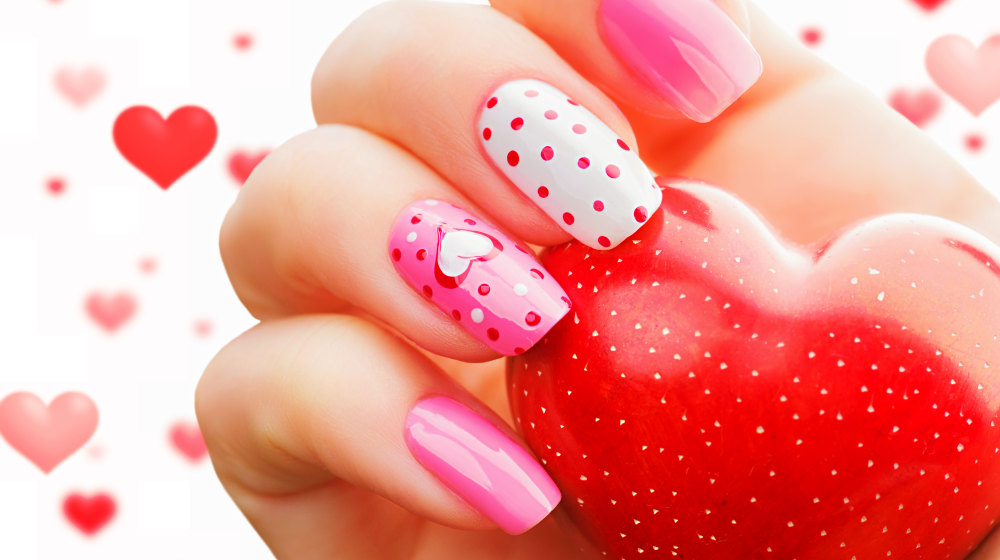4. Pink and White Heart Nail Art - wide 5