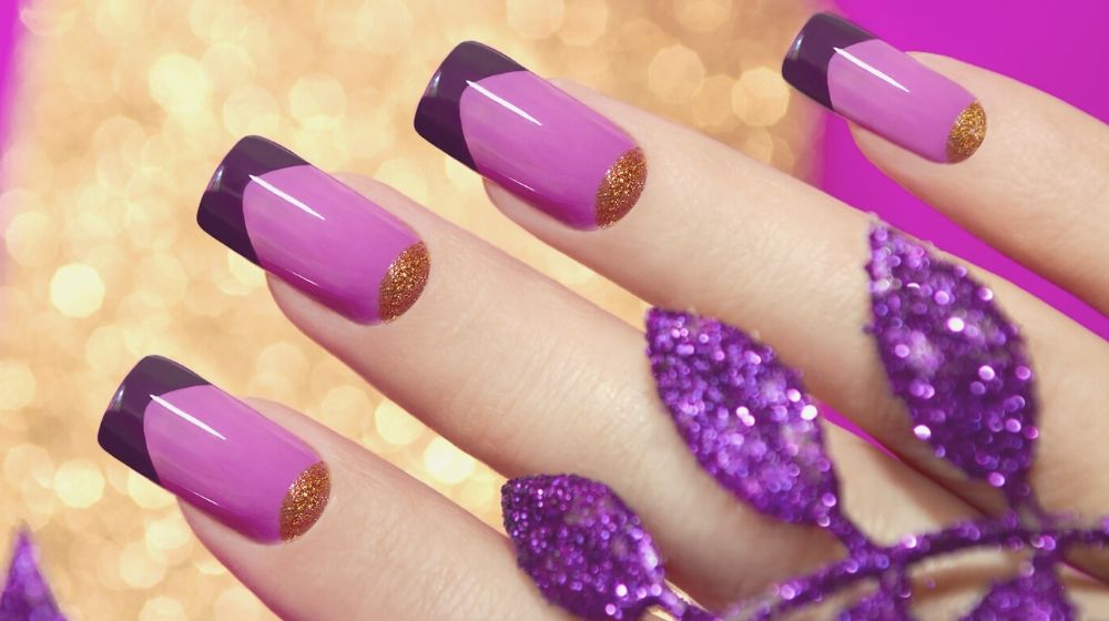twotone french manicure pink purple colors | Sophisticated Nail Art Designs For Every Working Mom