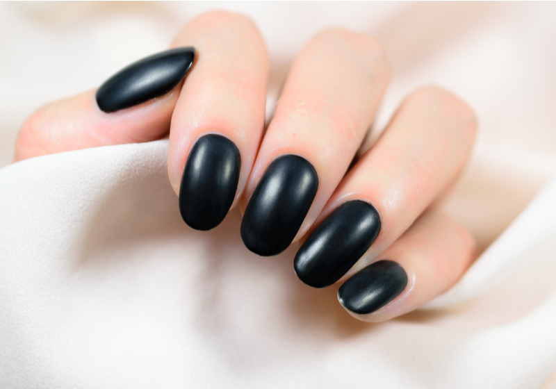  Black nail polish | Round Nail Tutorial | 3 easy steps to get this classic nail shape