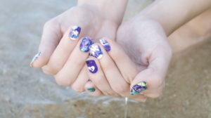 female hands purple nail art stickers | DIY Cute Nail Decals Tutorial Perfect For Teens | Featured