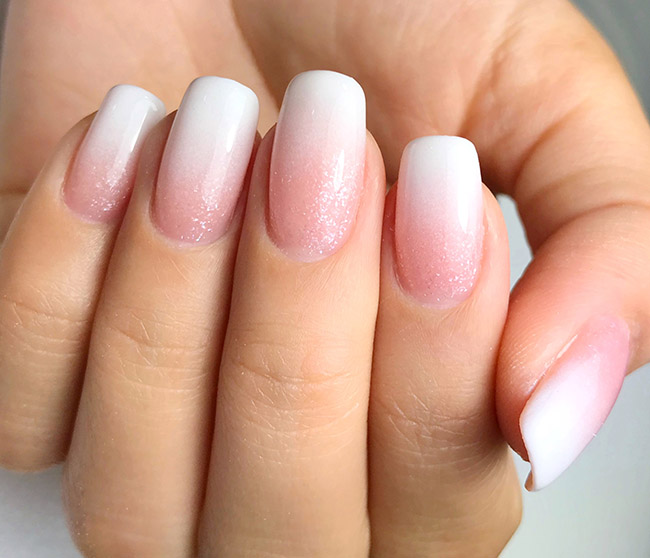 glittered french ombre nails | How To Do French Ombre Nails