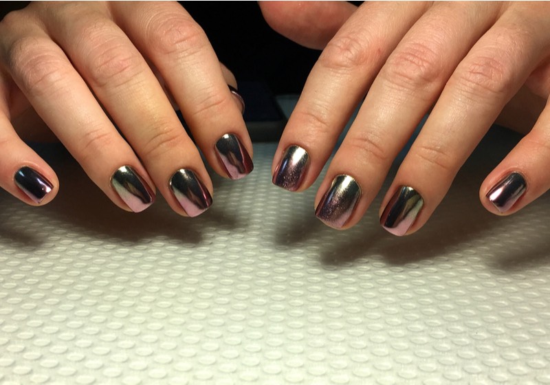 Chrome Gel Manicure | Mirror nails | Chrome Nail Tutorial | fashionable silver mirror manicure with a stylish mat design.