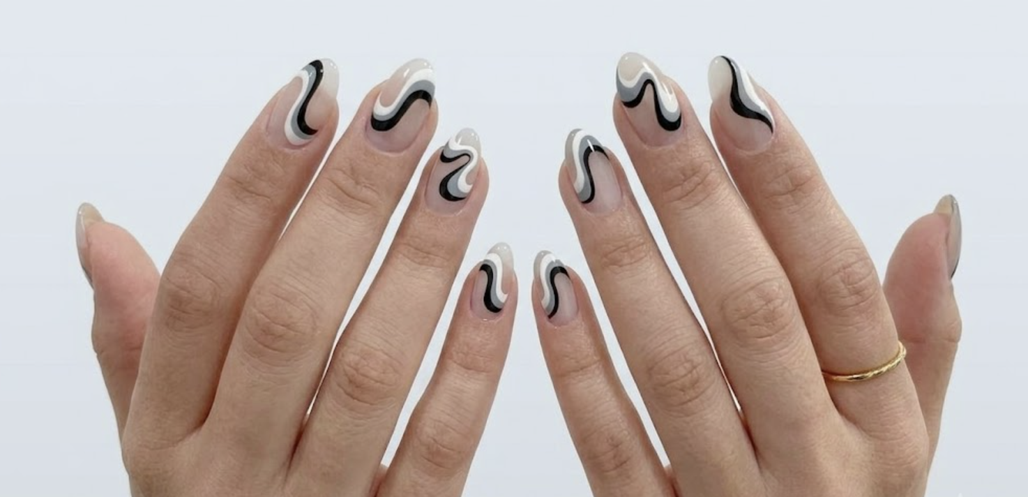 Create Monochrome Nail Art with Negative Space and Clean Edges