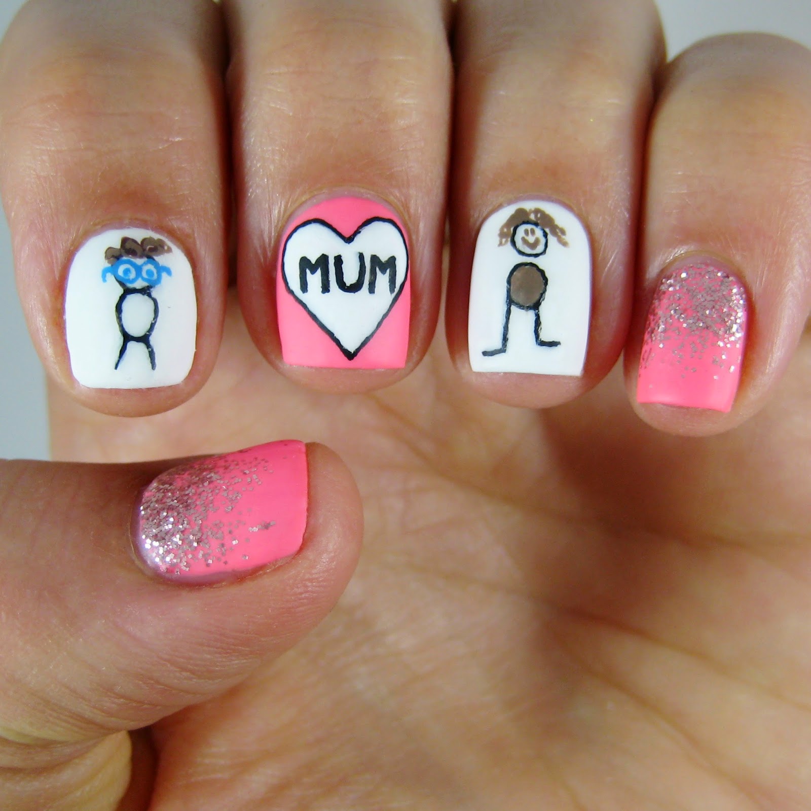 Cute Mom Fingernails | Mother's Day Nail Art | Nail Designs | mothers day nail art