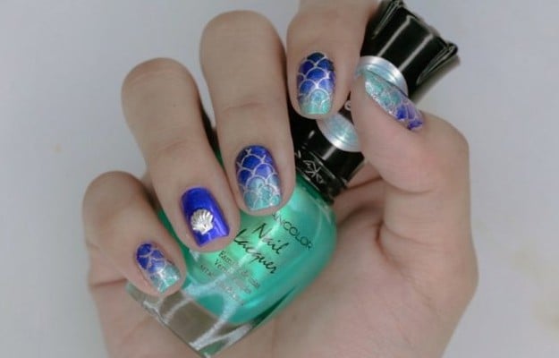 Mermaid Tail | Fun Beach Nail Art Designsa
