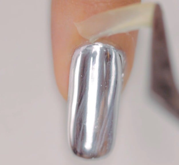Peel the glue off of your skin | Metallic Nail Art Design | Have You Heard Of Chrome Nails?