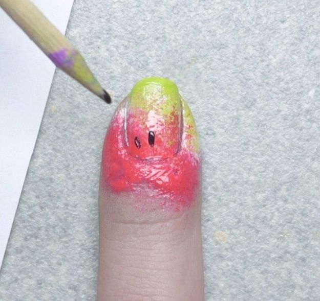 Draw Seeds | Mouth-Watering Watermelon Nail Art Tutorial Draw Seeds | Mouth-Watering Watermelon Nail Art Tutorial