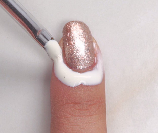 Step 2: Apply the peel-off | Santorini Nail Art Tutorial | Display The Colors Of Greece