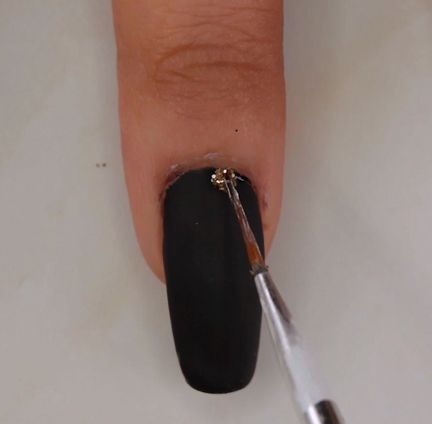 Step 3: It’s a Matte Thing | Easy Sophisticated Black and Gold Nails Tutorial | Nail Designs