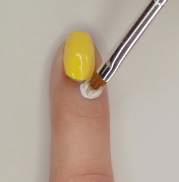 Apply The ‘Paper Wrapping’ Base Color | Back To School Nail Art | Fun Crayon Nail Tutorial For Kids