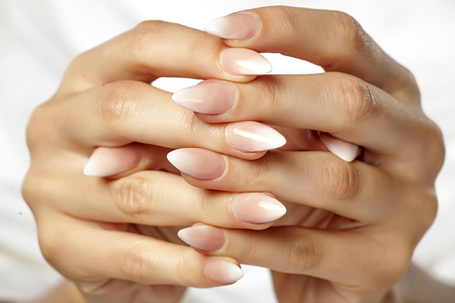 almond french ombre nails | french ombre nails