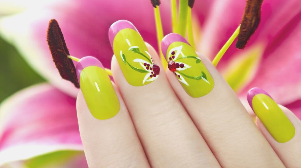 french manicure picture flower on background | Sophisticated Nail Art Designs For Every Working Mom